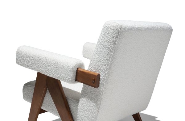 Compass Lounge Chair White Boucle For Discount