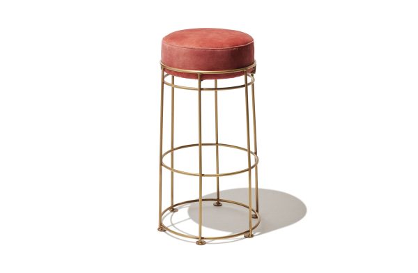 Rosa Bar Stool Blush Velvet For Sale