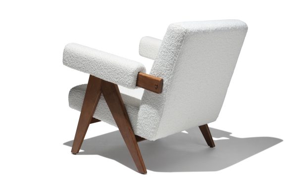 Compass Lounge Chair White Boucle For Discount