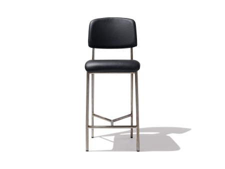 Jean Bar Stool Black Leather Hot on Sale