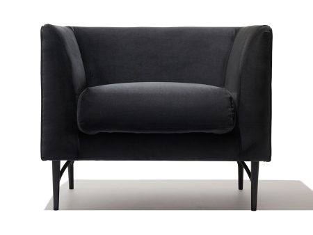 Dune Lounge Chair Dark Grey Velvet Online