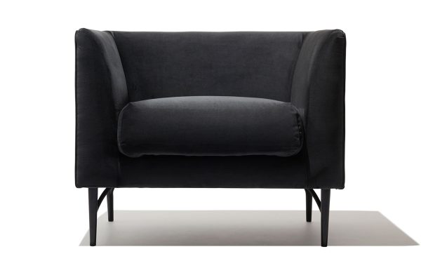 Dune Lounge Chair Dark Grey Velvet Online