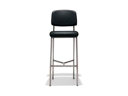 Jean Counter Stool Black Leather For Sale