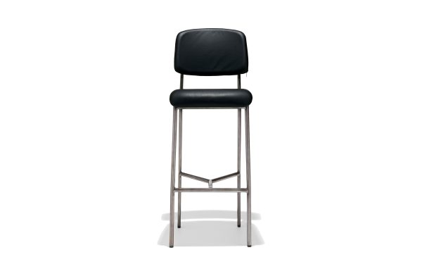 Jean Counter Stool Black Leather For Sale