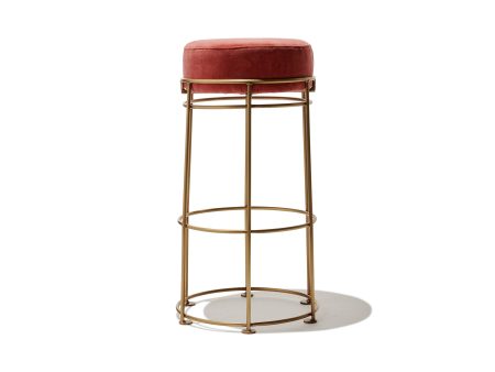 Rosa Bar Stool Blush Velvet For Sale