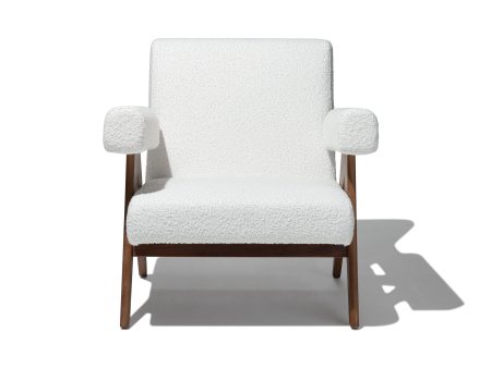 Compass Lounge Chair White Boucle For Discount