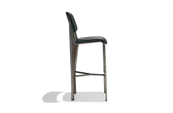 Jean Counter Stool Black Leather For Sale