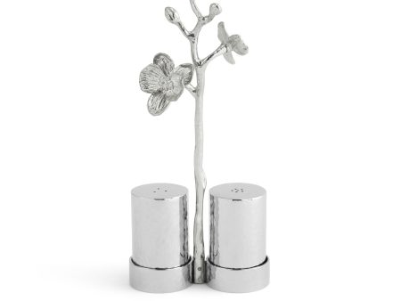 White Orchid Salt & Pepper Set - Silver Online Sale