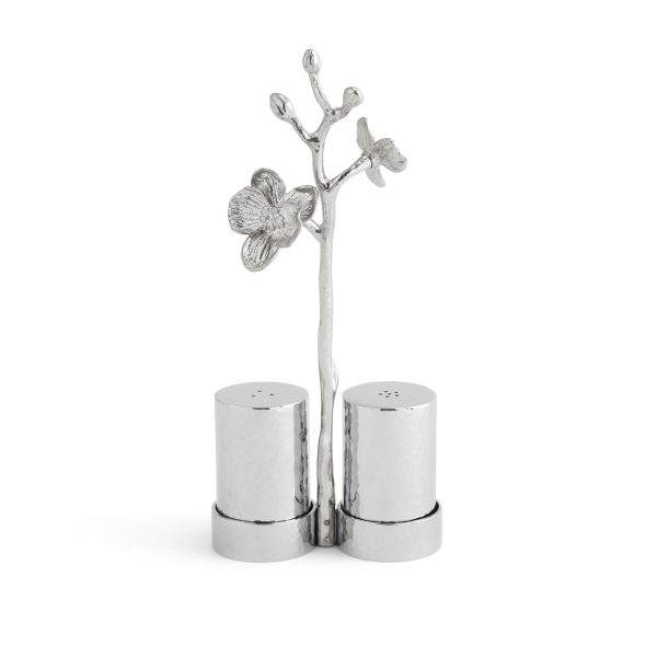 White Orchid Salt & Pepper Set - Silver Online Sale