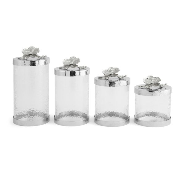 White Orchid Canisters Discount