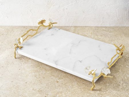 Butterfly Ginkgo Gold Cheese Board with Spreader Sale