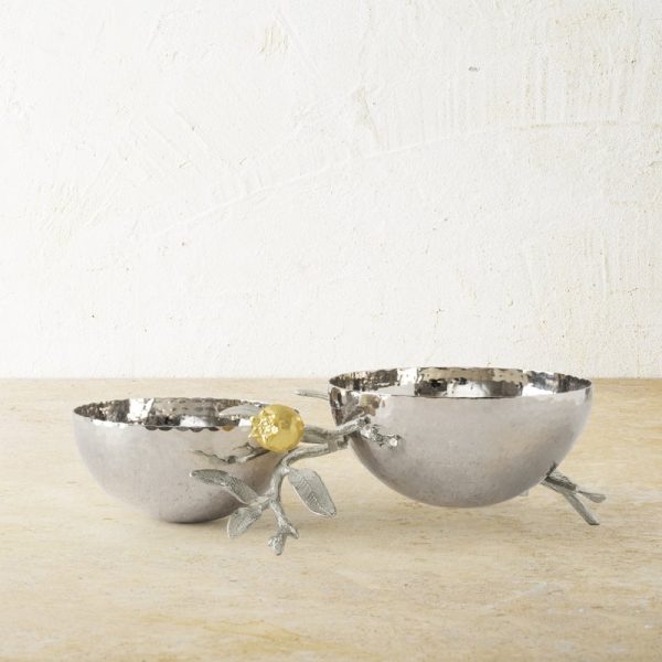 Pomegranate Silver & Gold Double Bowl Cheap