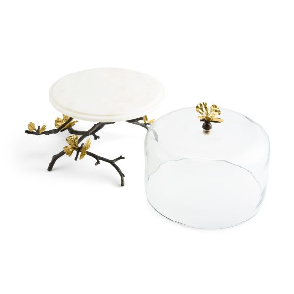 Butterfly Ginkgo Cake Stand with Dome Online