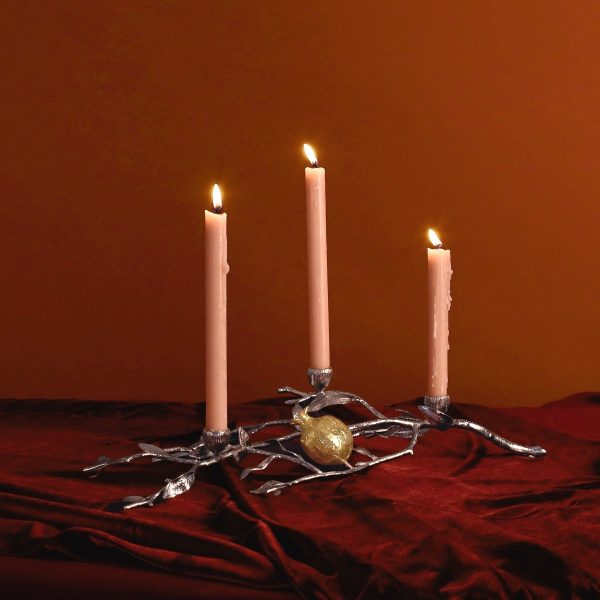 Pomegranate Silver & Gold Low Candleholders Sale