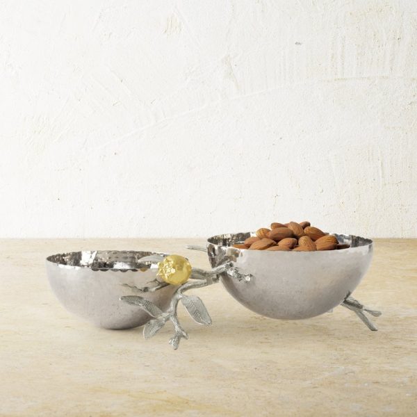 Pomegranate Silver & Gold Double Bowl Cheap