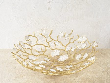 Butterfly Ginkgo Gold Centerpiece Platter Online now