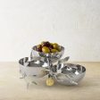 Pomegranate Silver & Gold Triple Bowl Sale