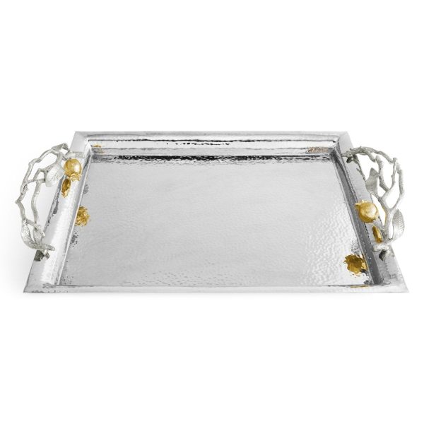 Pomegranate Silver & Gold Serving Tray Hot on Sale