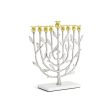 Pomegranate Silver & Gold Menorah For Cheap