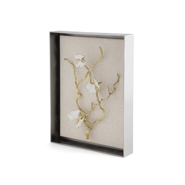 Butterfly Ginkgo Gold Fabric Shadow Box Online