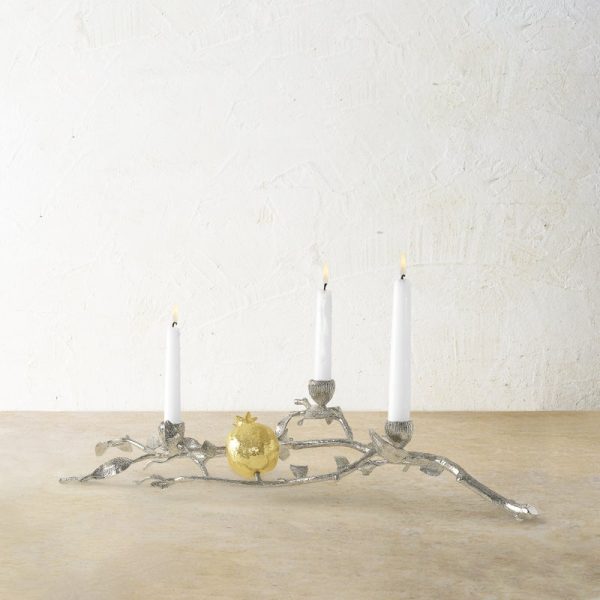 Pomegranate Silver & Gold Low Candleholders Sale