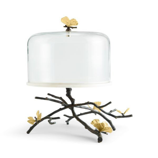 Butterfly Ginkgo Cake Stand with Dome Online