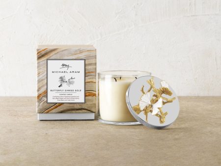 Butterfly Ginkgo Gold Candle Sale