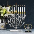 Pomegranate Silver & Gold Menorah For Cheap