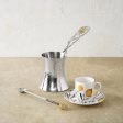 Pomegranate Silver & Gold Coffee Pot w  Spoon Online Hot Sale