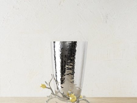 Pomegranate Silver & Gold Vase For Sale