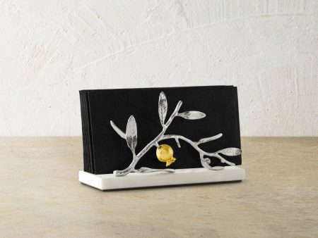 Pomegranate Silver & Gold Vertical Napkin Holder Online now