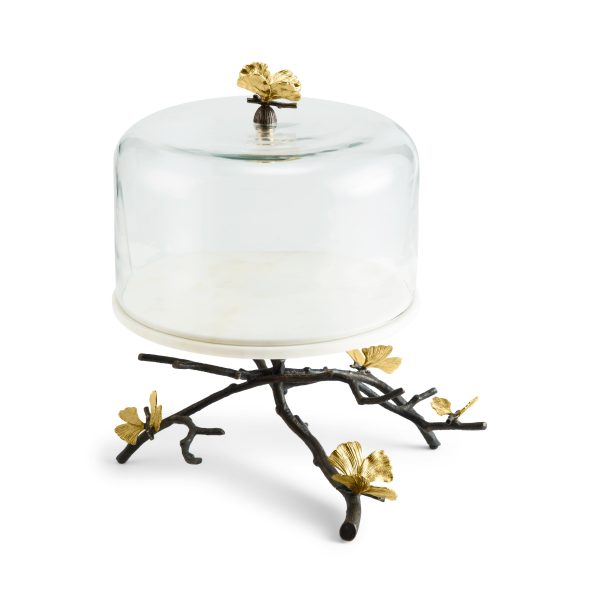 Butterfly Ginkgo Cake Stand with Dome Online