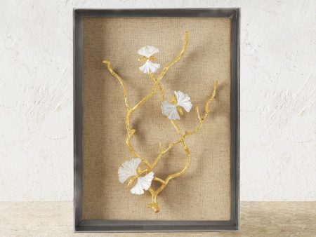 Butterfly Ginkgo Gold Fabric Shadow Box Online