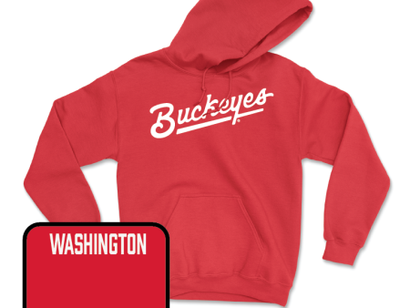 Red Women s Gymnastics Script Hoodie - Sidney Washington Online now